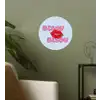 Bisou - Blauw - Roze - Lippen Wandcirkel behangsticker klein -sfeer2