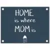 Quotes - Home is where mom is - Spreuken - Moeder tuinposter los doek klein -3d