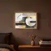 Abstract - Goud - Zilver - Vormen - Aesthetic Light Box met batterij (Wandlamp) middel -sfeer4