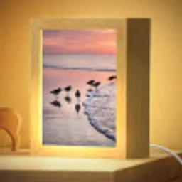 Meeuwen - Strand - Zee - Roze Light Box met kabel (Kinderlampje) klein -zzzz_3d_website
