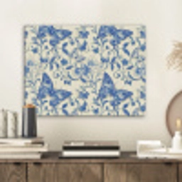 Vlinders - Bloemen - Blauw - Botanisch PET vilt klein 837 -sfeer1