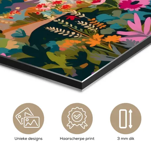 Rivier - Vallei vol bloemen - Levendig aluminium wit klein -closeup_NL