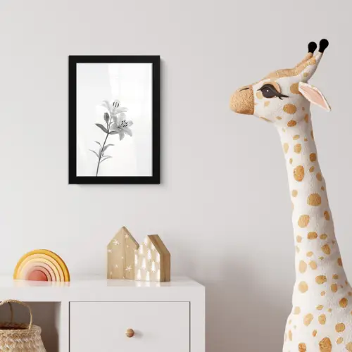 Lelies - Elegant - Zwart - Wit fotolijst zwart zonder passe partout klein -usfeer4_kinderkamer