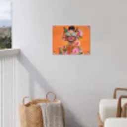 Vlinders - Vrouw - Zonnebril - Kleurrijk tuinposter los doek klein -sfeer8