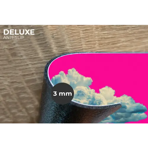 Man - Pak - Wolk - Roze Placemat vinyl groot -closeup