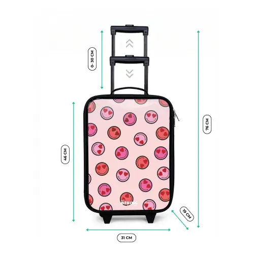 Hartje - Smiley - Patroon Kinderkoffer - Zwart klein -productfoto_formaten