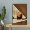 Glas - Ijskoffie - Schaduw - Bruin canvas 2cm klein -sfeer4