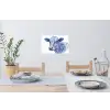 Illustratie - Koe - Blauw Muursticker klein -eettafel