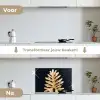 Bladeren - Herfst - Goud - Zwart - Natuur - Luxe keuken achterwand spatscherm klein -voor_na_NL
