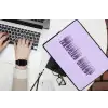 Mucho amor - Paars - Gelaagde letters laptophoes neopreen klein -bureau