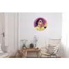 Vrouw - Hoed - Paars - Wijn Wandcirkel aluminium klein -woonkamer