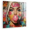 Vrouw - Kauwgom - Graffiti - Love plexiglas 5mm klein -zzzproduct_nieuw