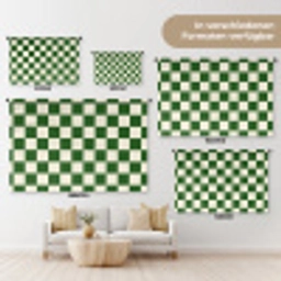 Schaakbord - Patroon - Groen Wandkleed katoen klein 269 -tsfeer8_DE