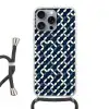 Abstract - Patroon - Blauw Hoesje iPhone 16 Pro Max met koord klein 804 -3d