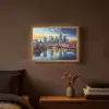 Zonsondergang Frankfurt - Stad - Skyline - Water Light Box met batterij (Wandlamp) middel -sfeer4