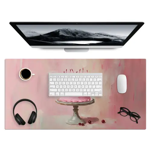 Taart - Pink - Cherry Muismat XXL klein -3d