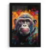Aap - Gorilla - Graffiti - Dieren - Kleuren fotolijst zwart zonder passe partout klein -3d