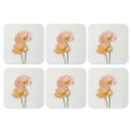 Papavers - Botanisch - Roze onderzetter kurk middel -3d