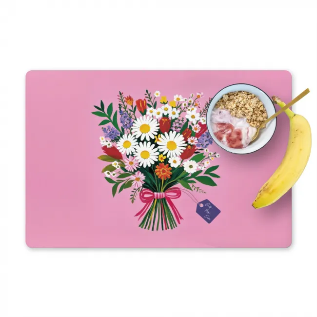 Bloemen - Quote - Kaartje - Kleurrijk Placemat vinyl groot -zzzproduct_Kitchenyeah-website