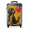 Meisje met hartvormige ballon in graffiti stijl NBS - Handbagage koffer - Unisex middel -productfoto_recht