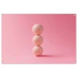 Golfballen - Roze - Drie tuinposter los doek groot -3d