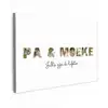 Pa & Moeke - Lettercollage Tuinposter op houten frame 2 cm dik klein -3d