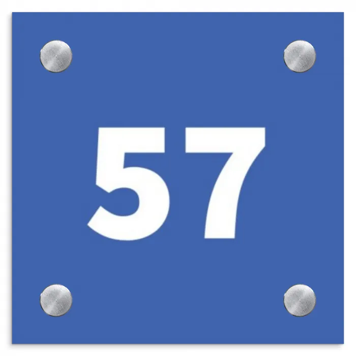 Kobaltblauw - Traditioneel Naambord Vierkant klein -3d