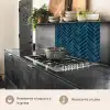 Visgraatmotief - Tegels - Diepblauw keuken achterwand 2 middel 865 -usp_ES