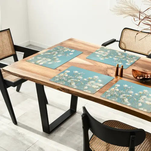 Stengels - Bloemen - Lucht - Wit Placemat vinyl groot -zzsfeer4_Kitchenyeah-website