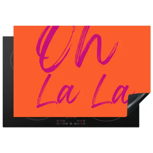 Oh la la - Oranje - Roze - Grafisch Inductie beschermer vinyl 3mm klein -3d