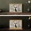 Abstract - Hert - Gewei - Goud Light Box met kabel (Tafellamp) klein -sfeer3