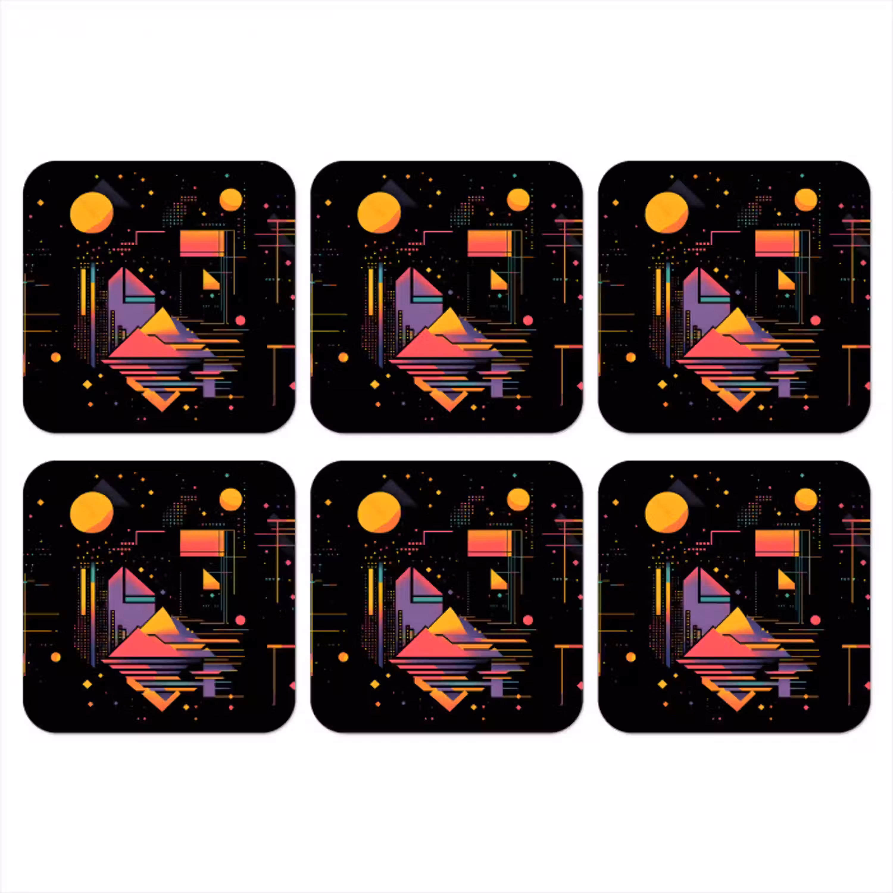 Abstract - Vormen - Lijnen - Kleurrijk onderzetter kurk middel -3d