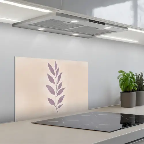 Tak - Bladeren - Minimalistisch - Beige keuken achterwand spatscherm klein -3d_schuin