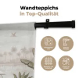 Kraanvogels - Palmbomen - Tropisch Wandkleed katoen klein -tsfeer2_DE