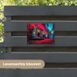 Boombox - Rood - Graffiti - Neon tuinposter los doek klein -sfeer3