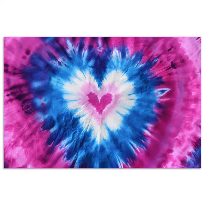 Hartvormig - Tie dye - Paars poster papier klein -3d