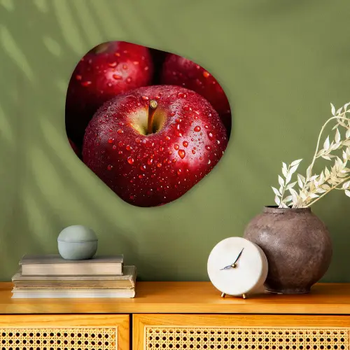 Rood - Appels - Fruit Wandcirkel Organisch Forex 3mm klein -sfeer2