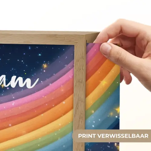 Regenboog - Sterrenhemel - Kleurrijk Light Box met batterij (Wandlamp kind) middel -USP_websiteprintNL