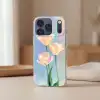 Tulpen - Roze accenten - Blauw Telefoonhoesje iPhone 17 Pro klein -sfeer2