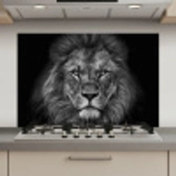 Leeuw - Dieren - Zwart - Wit keuken achterwand spatscherm klein -3d_website