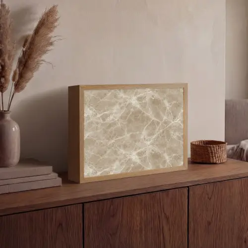 Bruin - Kristaladers - Marmer Light Box met batterij (Wandlamp) middel 907 -sfeer2