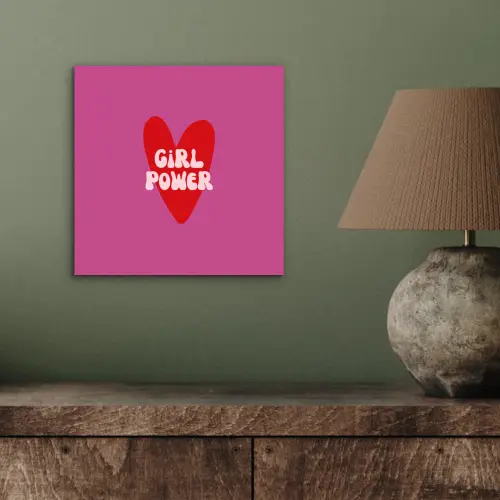 Girl power - Hart - Roze - Rood aluminium wit klein -sfeer2