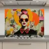 Vrouw - Bril - Strik - Retro keuken achterwand spatscherm klein -3d_website