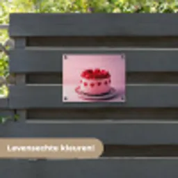 Taart - Hart - Roze tuinposter los doek klein -sfeer3