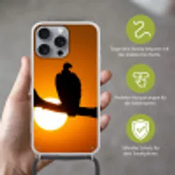 Gier - Tak - Zon - Oranje Hoesje iPhone 16 Pro Max met koord klein -sfeer2_DE
