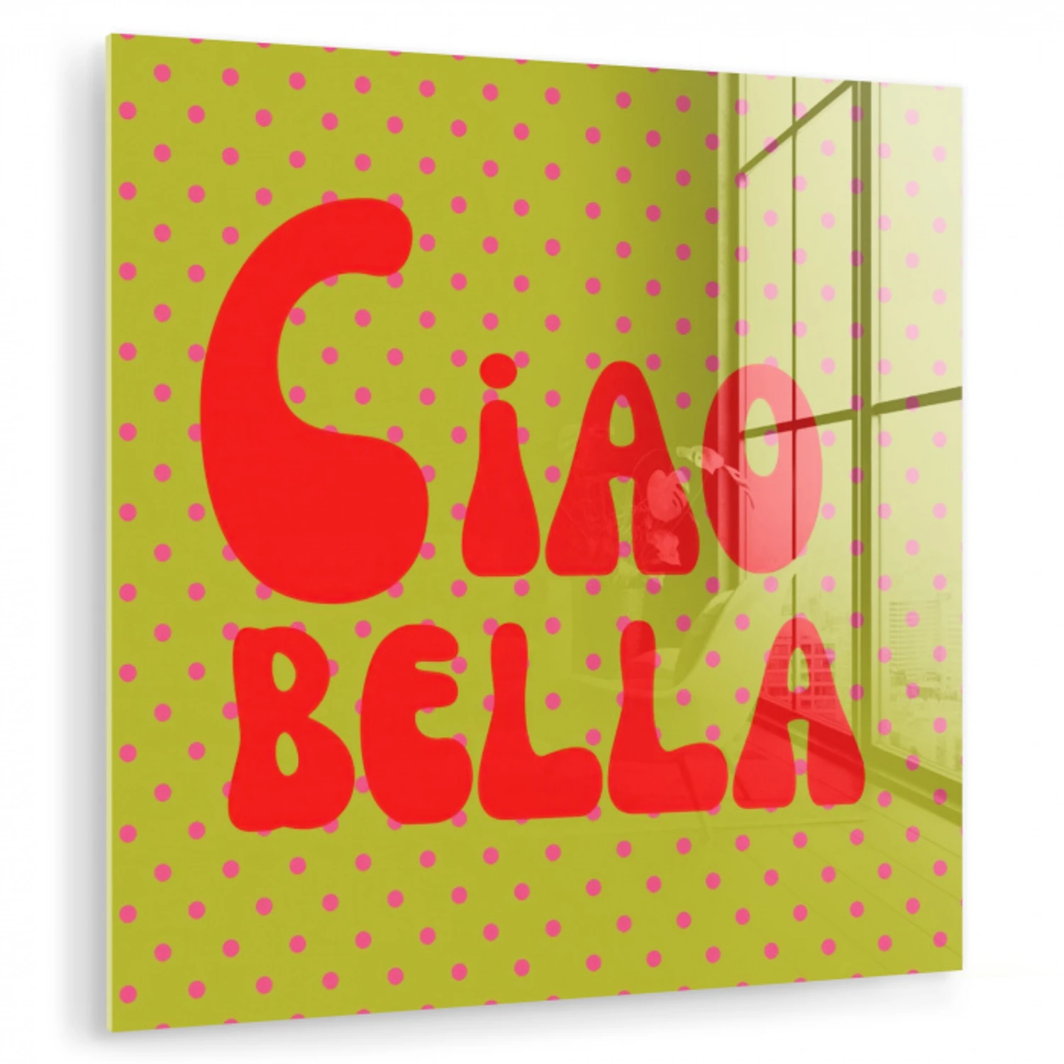 Ciao bella - Rood - Groen - Stippen plexiglas 5mm klein -zzzproduct_nieuw