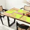 Groen - Smiley - Bonjour - Roze Placemat vinyl groot -zzsfeer4_Kitchenyeah-website