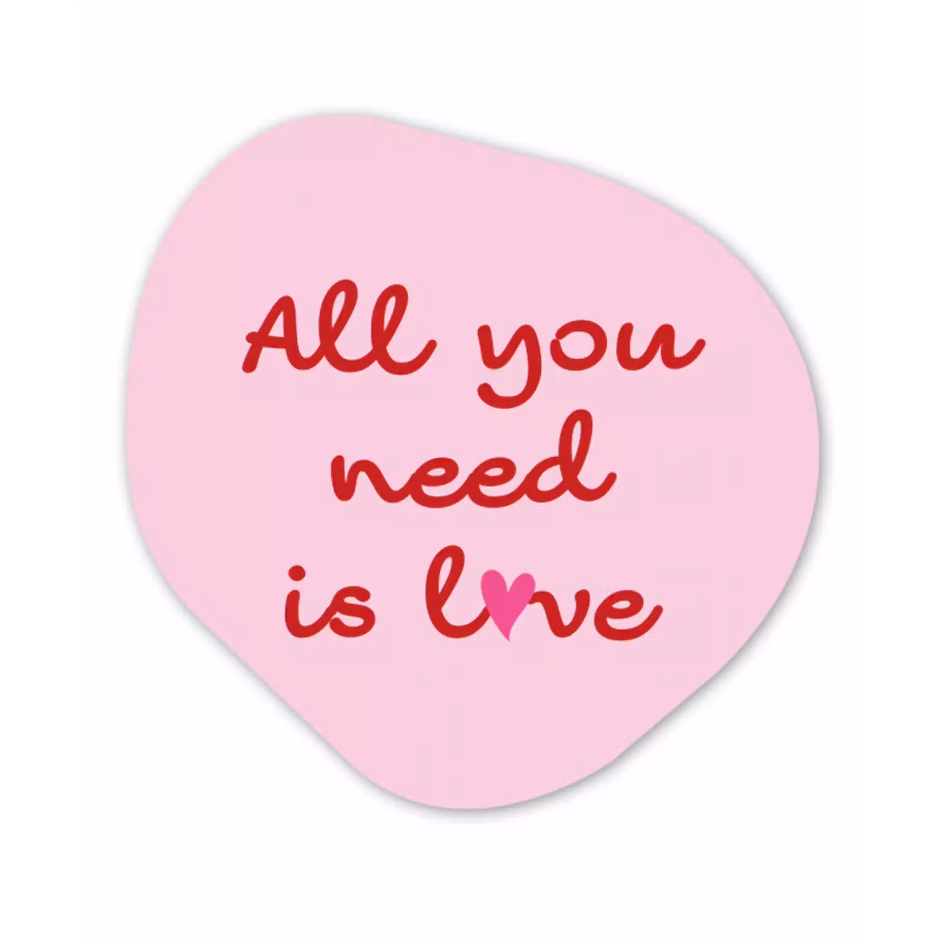 Tekst - Roze - Love - Hart Wandcirkel Organisch Forex 3mm klein -3d