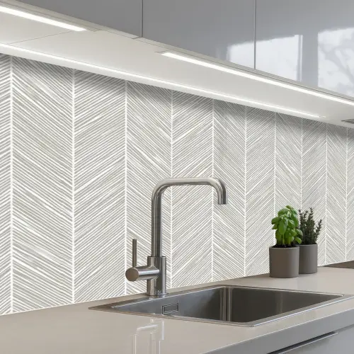 Klassiek - Visgraat - Grijs keuken achterwand 2 middel 871 -3d_schuin