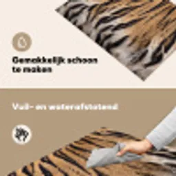 Tijgervacht - Klassiek - Zwart Inductie beschemer met haakjes klein -ky-schoon-nl